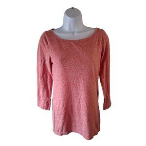 American Eagle Outfitters Womens Y2K Top M Heathered Pink 3/4 Sleeve Minimalist